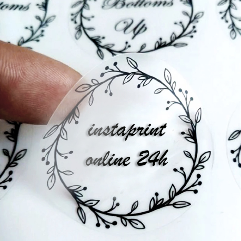 Pegatina transparente redonda personalizada, comprar online