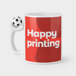 Taza con asa balón de fútbol